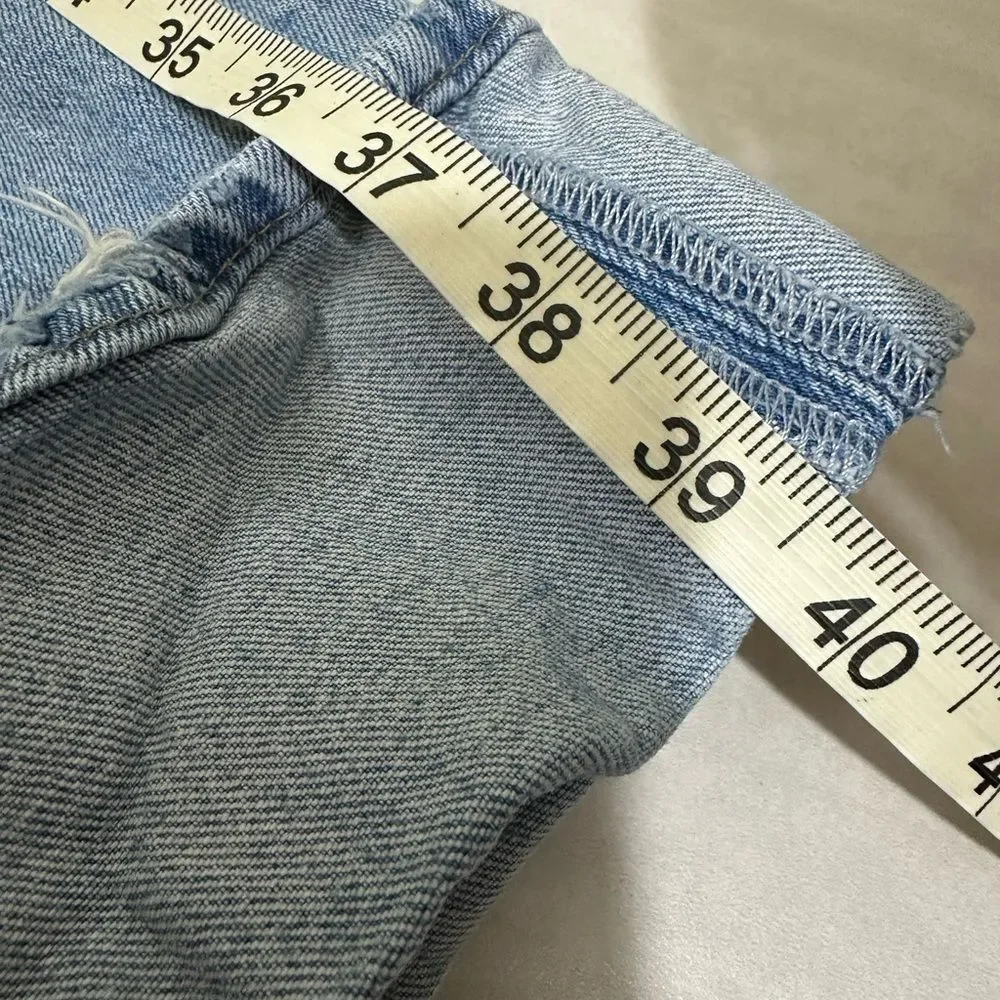 Abercrombie & Fitch The Baggy Low Rise Jeans Cuffed Hem Medium Wash - Picture 5 of 7